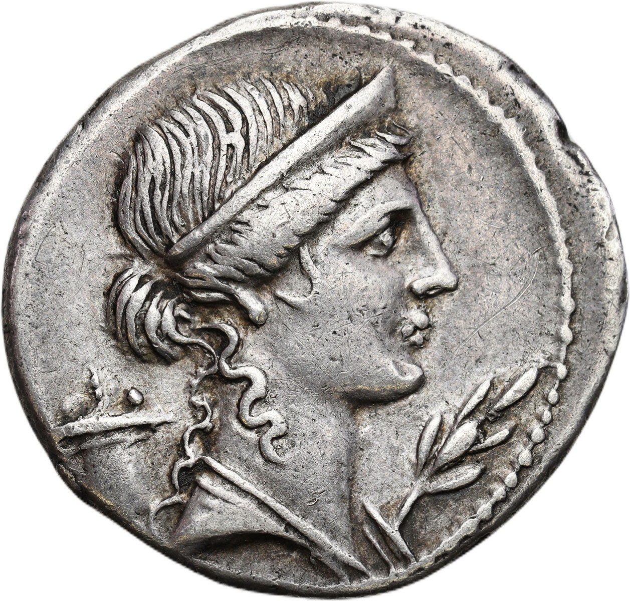 Cesarstwo Rzymskie. Denar, Oktawian August 27 p .n. e. - 14 n.e., Brundisium lub Rzym – RZADKI